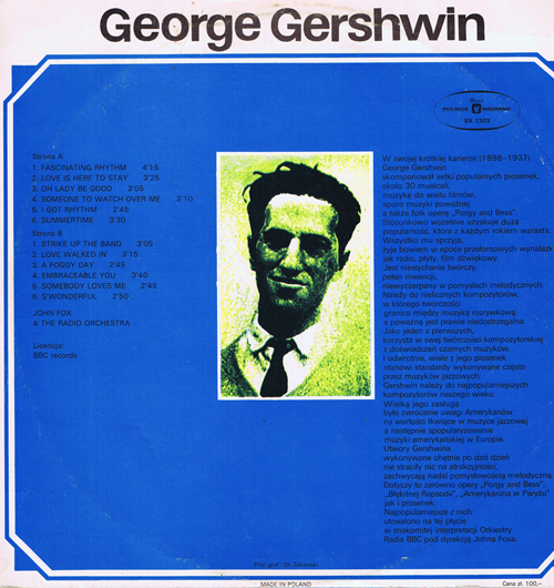 George Gershwin - John Fox & The Radio orchestra