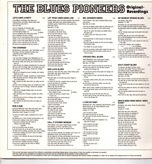 The Blues Pioneers, Original Recordings