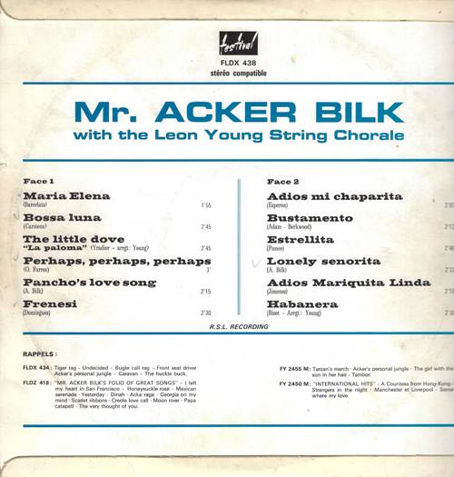 Acker Bilk - Mr. Acker Bilk With The Leon Young String Chorale / Эккер Билк - Mr. Acker Bilk With The Leon Young String Chorale
