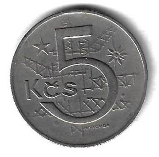 5 крон 1968 Чехословакия