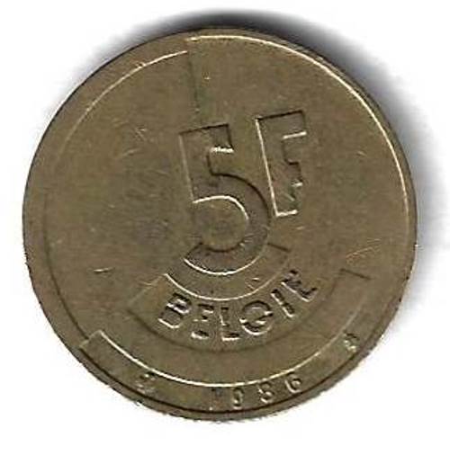 5 франков 1986 Бельгия (BELGIE)