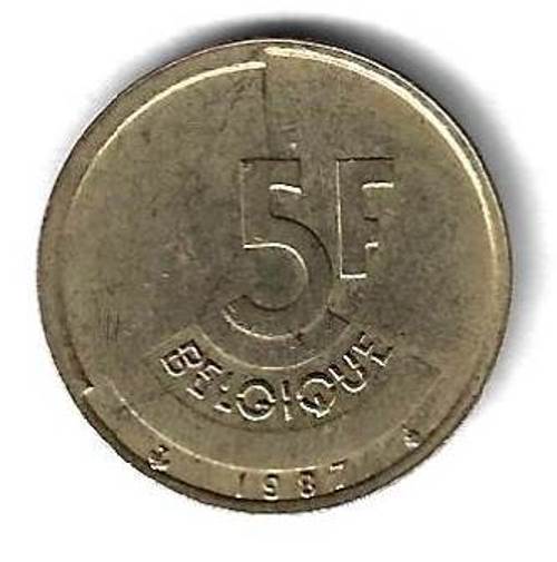 5 франков 1987 Бельгия (BELGIQUE)