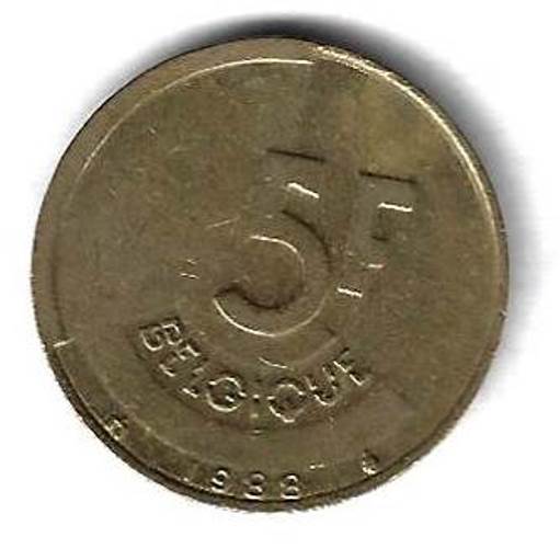 5 франков 1988 Бельгия (BELGIQUE)