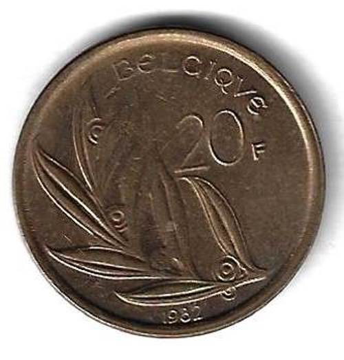 20 франков 1982 Бельгия (BELGIQUE)