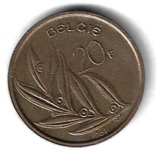 20 франков 1981 Бельгия (BELGIE)