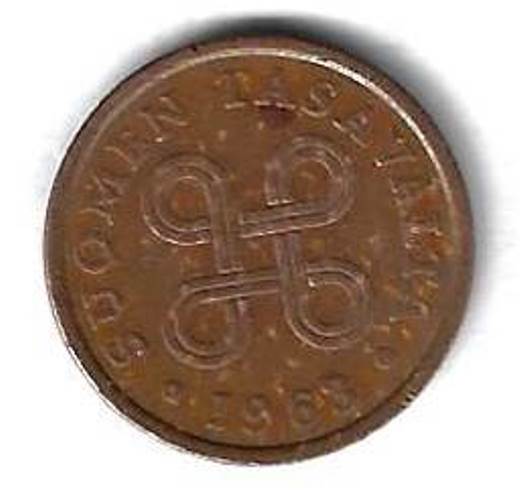 5 пенни 1963 Финляндия