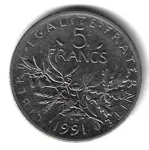 5 франков 1991 Франция