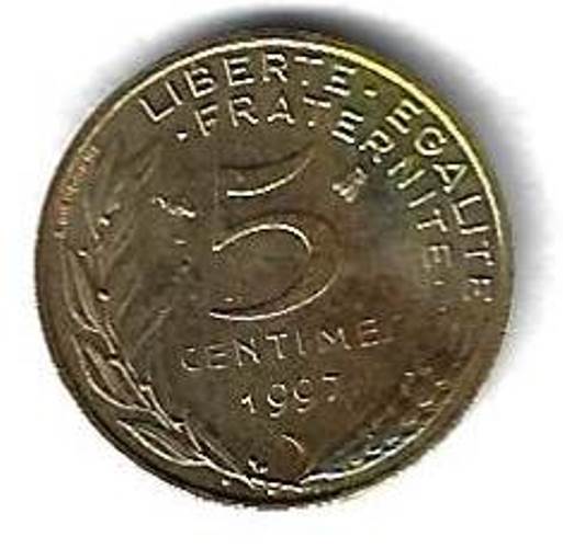 5 сантимов 1997 Франция