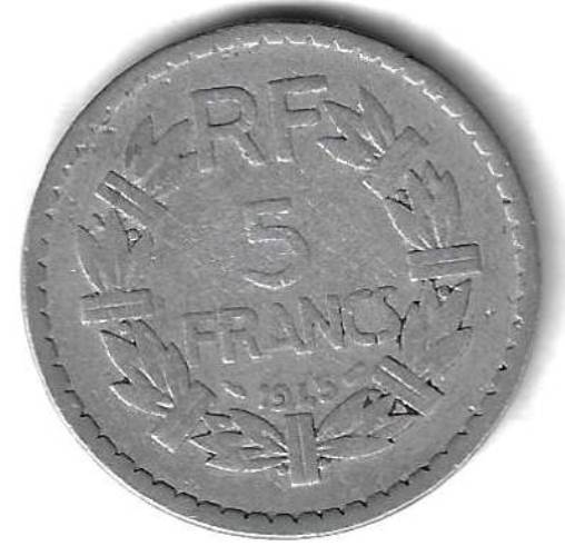 5 франков 1945 Франция