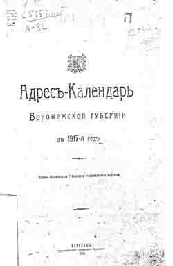 Адрес-календарь Воронежской губернии на 1917 г. (на CD)