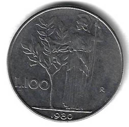 100 лир 1980 Италия