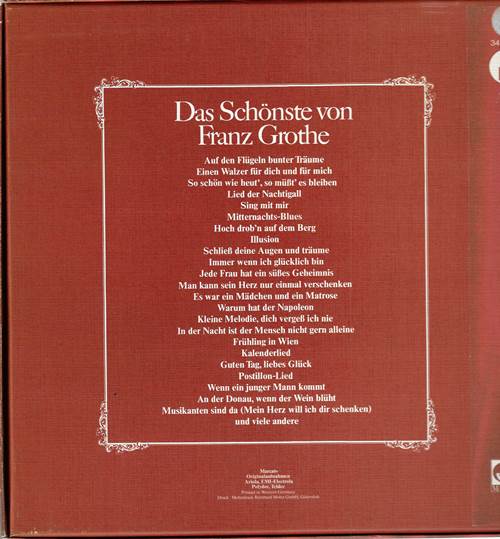 Franz Grothe - Musikanten Sind Da (Das Schönste Von Franz Grothe) / Франц Гроте - Музыканты здесь (Самое красивое из Франца Гроте) (2 пластинки)