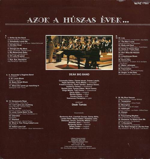 Deák Big Band – Azok A Húszas Évek... Világslágerek Angol Nyelven