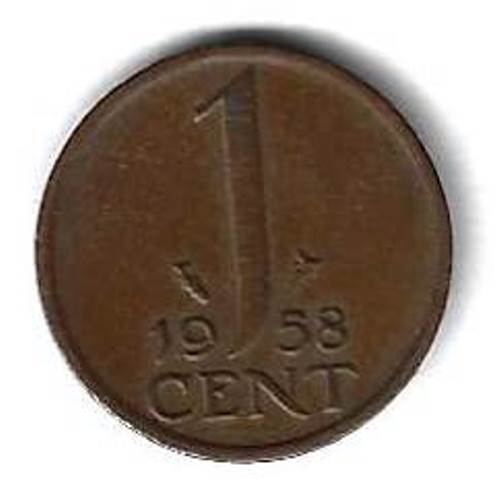 1 цент 1958 Нидерланды