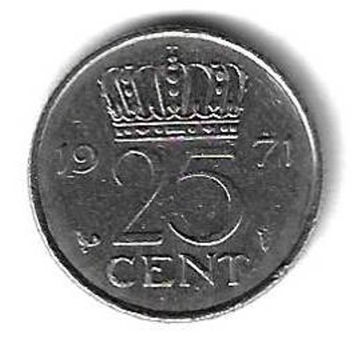 25 центов 1971 Нидерланды