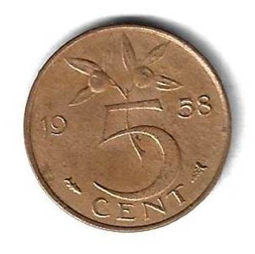 5 центов 1958 Нидерланды