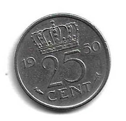 25 центов 1950 Нидерланды