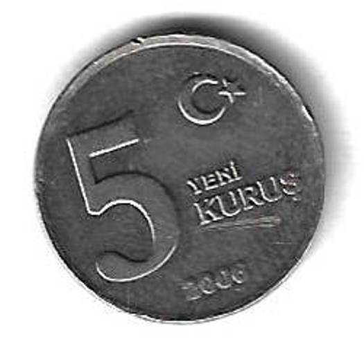 5 новых курушей 2006 Турция