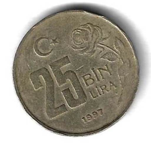 25000 лир 1997 Турция