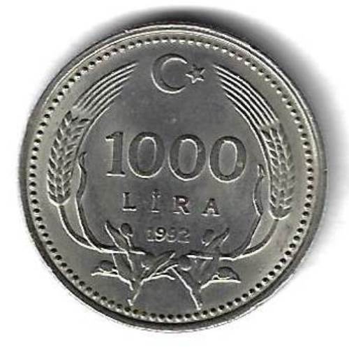 1000 лир 1992 Турция