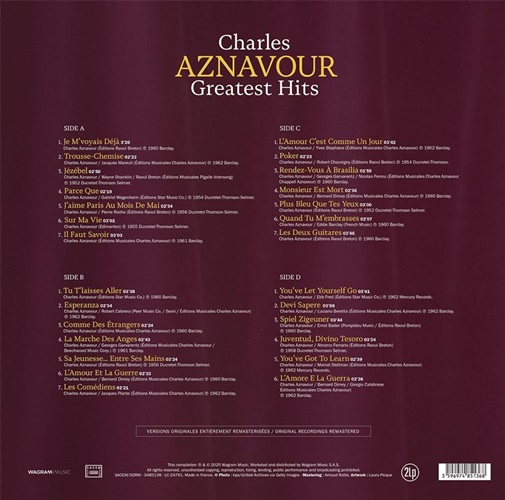 Aznavour, Charles - Greatest Hits (2 пластинки) / Шарль Азнавур